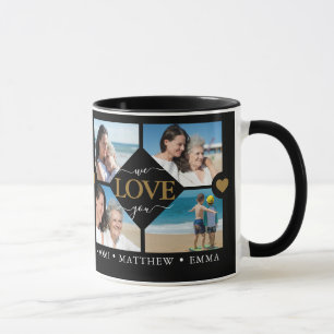 Mug Modern Best Mom Ever Photo Collage Noms noir
