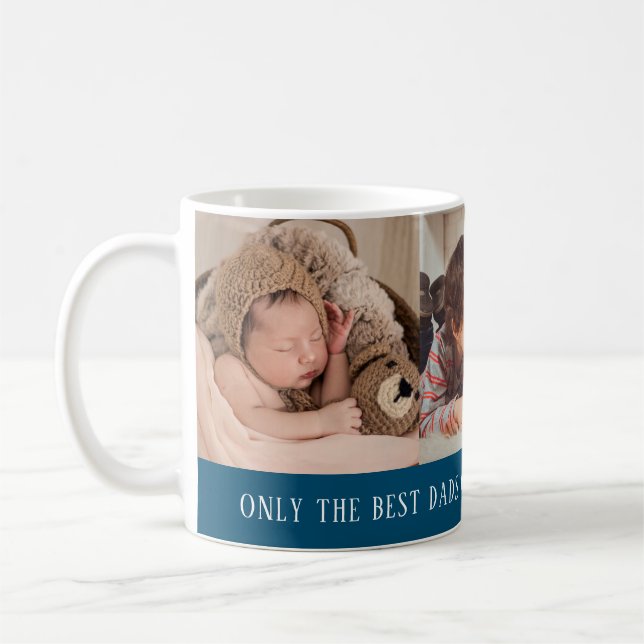 Mug Modern Blue 3 Photo Collage pour grand-père (Gauche)