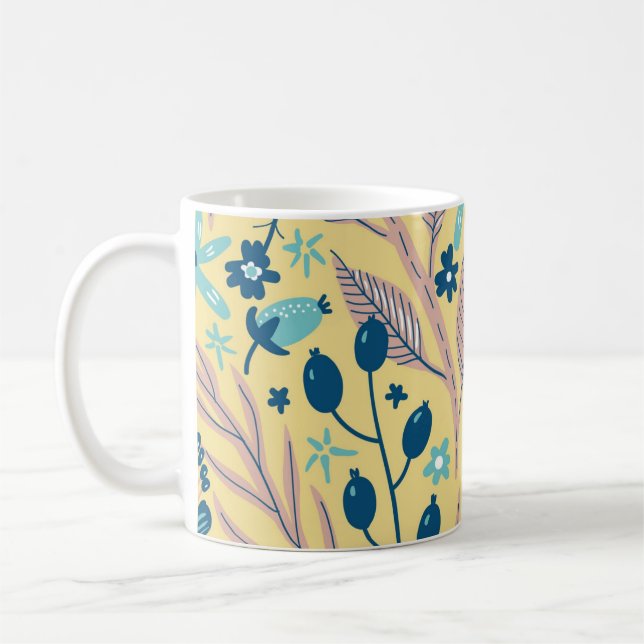 Mug Modern Botanical Plants and Flowers (Gauche)