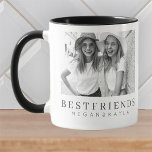 Mug Modern Chic Best Friends BFF Photo<br><div class="desc">Design is composed of fun and playful typographiy with sans serif and serif font. Add a custom photo.</div>