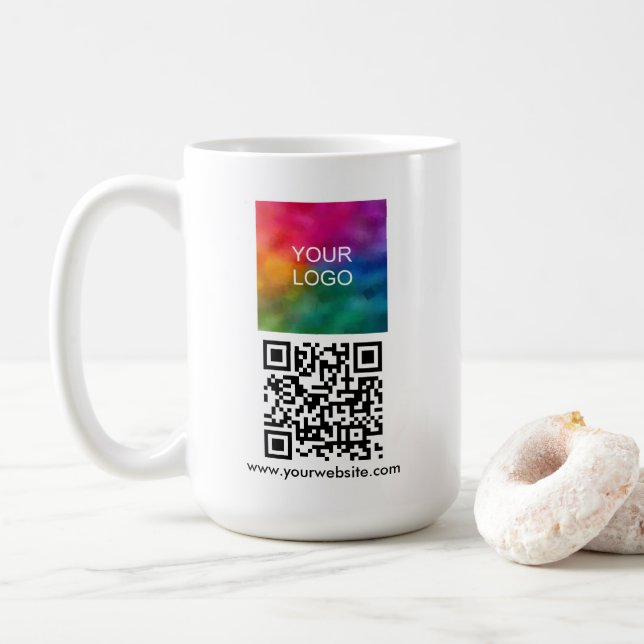 Mug Modern Elegant QR Code Upload Logo Template (Avec donut)