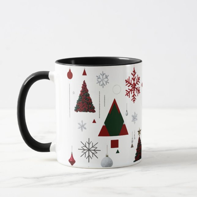 Mug Modern Geometric & Traditional Christmas Collage (Gauche)
