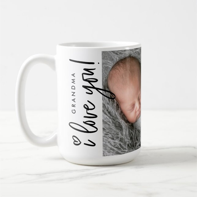 Mug Modern Grandma I love you Photo from baby Custom (Gauche)