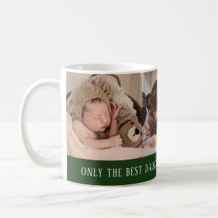 Mug Modern Green 3 Photo Collage pour grand-père