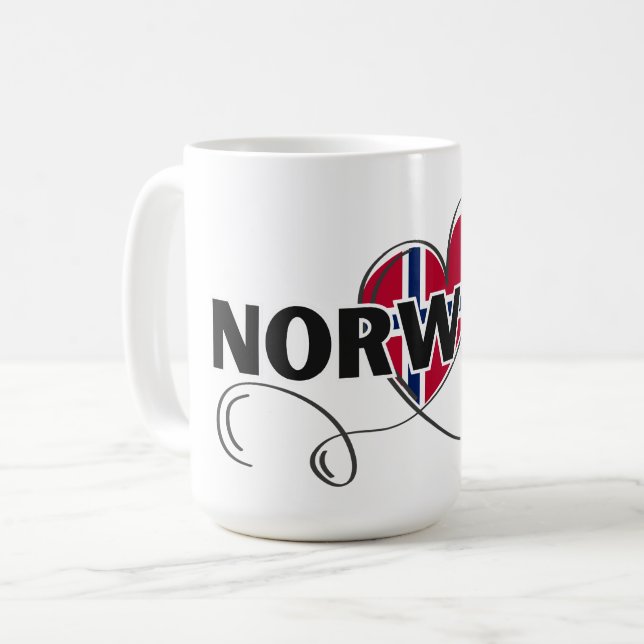 Mug Modern Love Norvège Drapeau scandinavie Souvenir (Devant gauche)