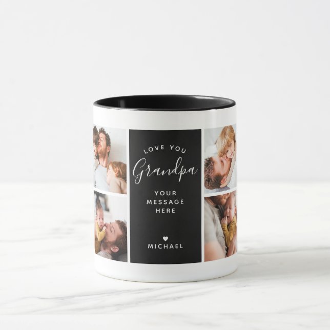 Mug Modern Love You Grand-père/Autre Collage 8 Photo (Centre)