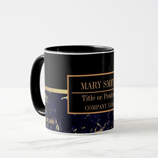 Mug Modern Marble Business Ajouter un nom (Devant gauche)