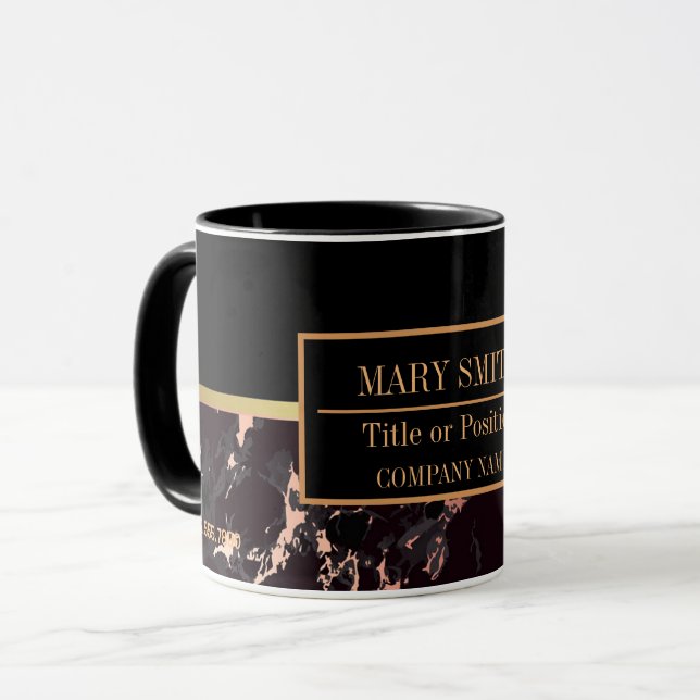 Mug Modern Marble Business Ajouter un nom (Devant gauche)