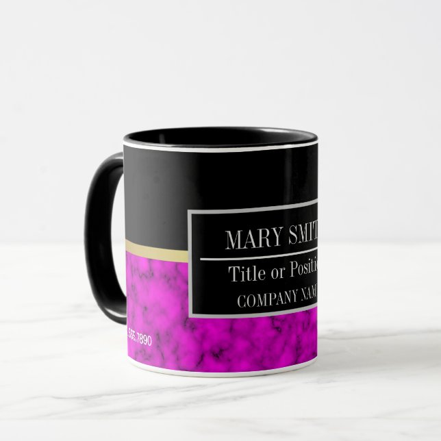 Mug Modern Marble Business Ajouter un nom (Devant gauche)