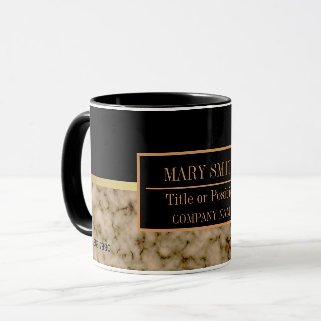 Mug Modern Marble Business Ajouter un nom (Devant gauche)