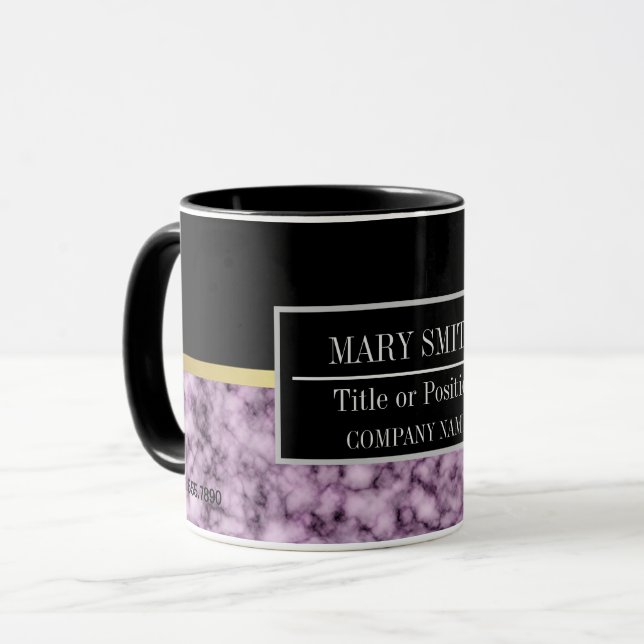 Mug Modern Marble Business Ajouter un nom (Devant gauche)