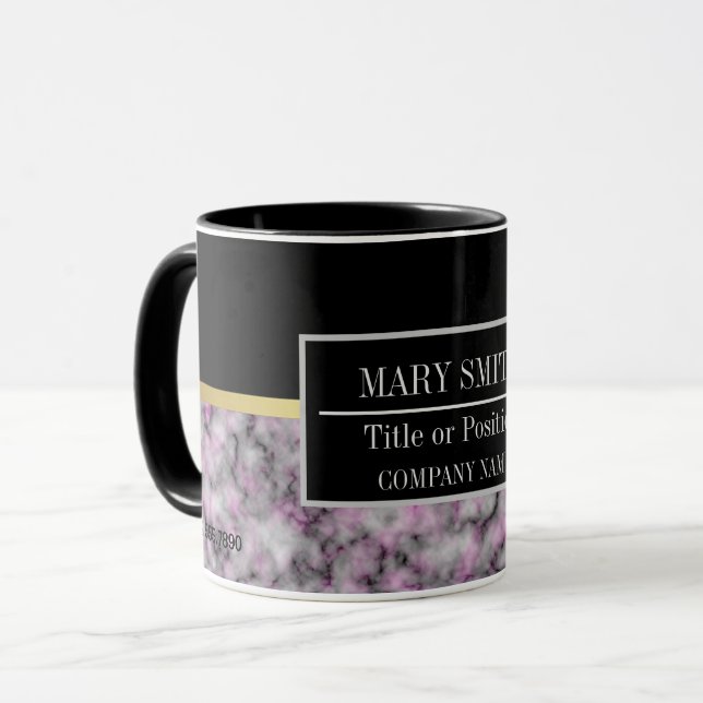 Mug Modern Marble Business Ajouter un nom (Devant gauche)