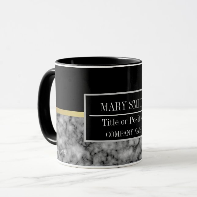 Mug Modern Marble Business Ajouter un nom (Devant gauche)