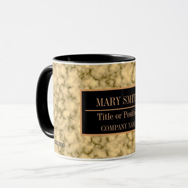 Mug Modern Marble Business Ajouter un nom (Devant gauche)