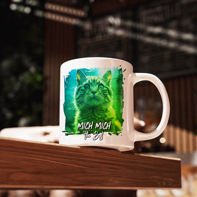 Mug Modern Meow Frame – Personalized Cat Name Photo (Créateur téléchargé)