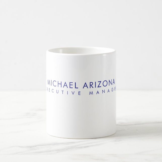 Mug Modern Minimalist Simple Plain Own Name (Centre)