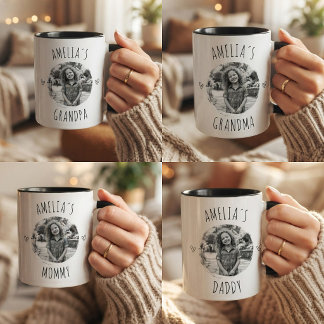Mug Modern Mom Dad Grandma Grandpa Aunt Custom Photo
