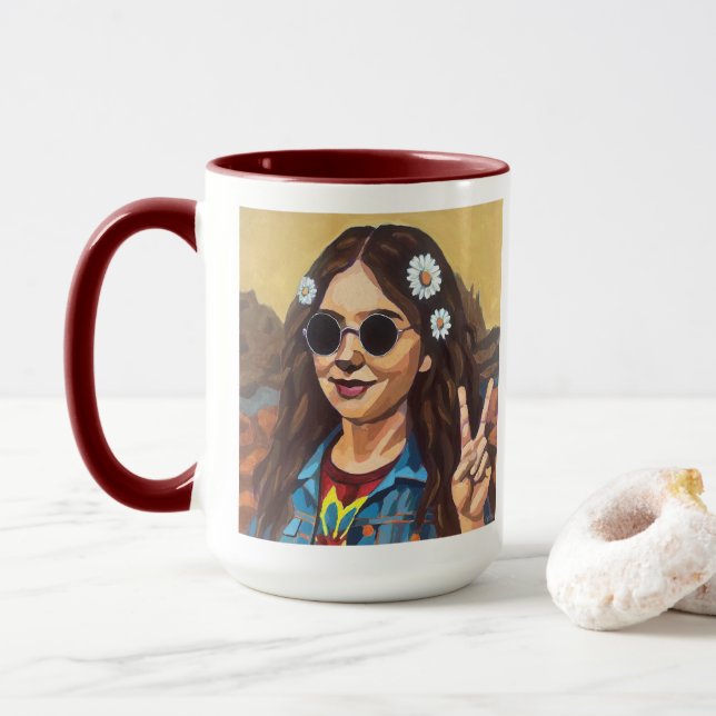 Mug Modern Mona Lisa Painting - Inspired by da Vinci (Avec donut)