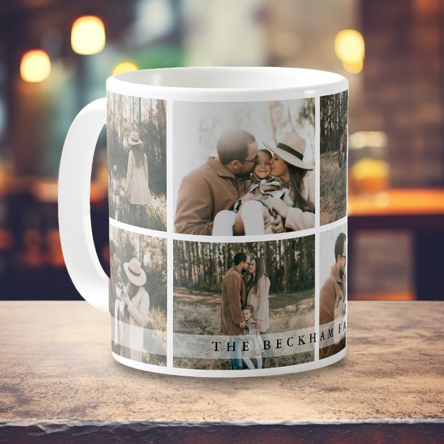 Mug Modern Personalized Family Photo Collage Custom (Créateur téléchargé)