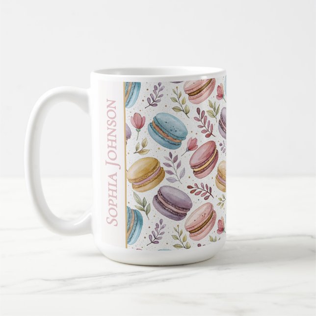 Mug Modern Personalized Macaron Desserts (Gauche)
