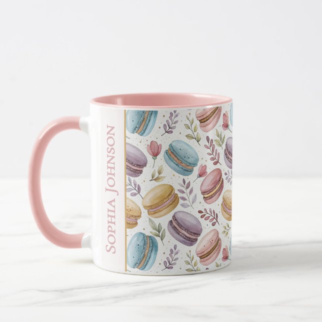 Mug Modern Personalized Macaron Desserts (Gauche)