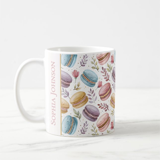 Mug Modern Personalized Macaron Desserts (Gauche)