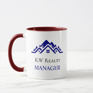 Mug Modern Real Estate white and gold custom logo 