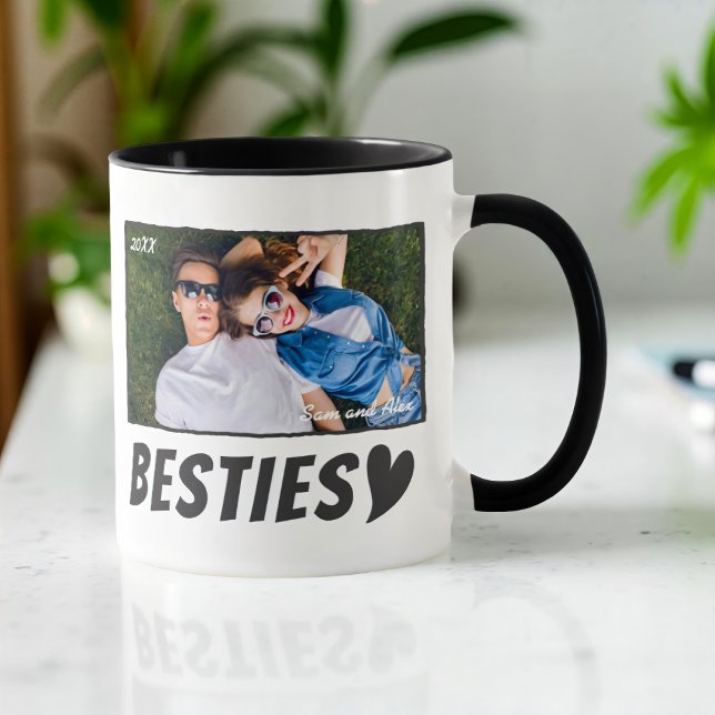 Mug Modern Simple Comic Bestie Best Friends BFF Photo (Créateur téléchargé)