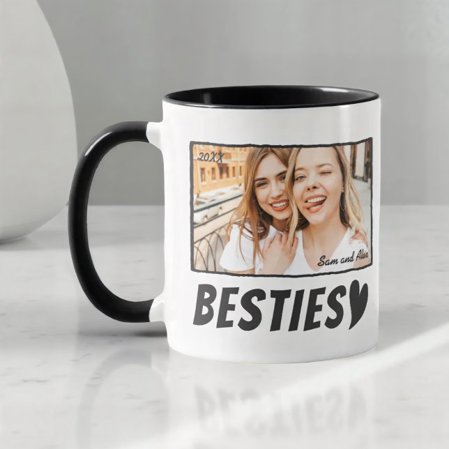 Mug Modern Simple Comic Bestie Best Friends BFF Photo (Créateur téléchargé)