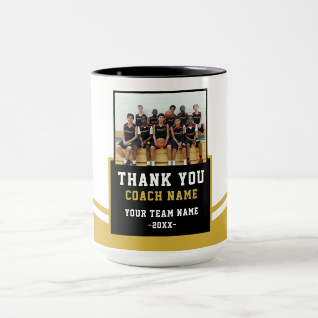 Mug Modern Team Name Photo Coach Thank you (Centre)