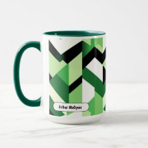 Modern Wasabi Green Block Chevron Design