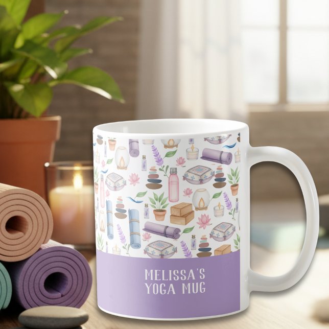 Mug Modern Watercolor Boho Zen Yoga Aesthetic Pattern  (Créateur téléchargé)
