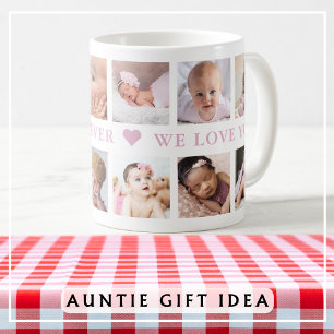 Mug Moderne 12 Photo Collage Rose Meilleure Tante Jama