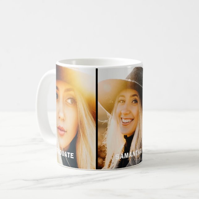 Mug Moderne 3 Photo Collage Graduation (Devant gauche)