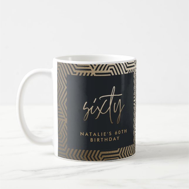 Mug Moderne 60e anniversaire simple élégant script élé (Gauche)