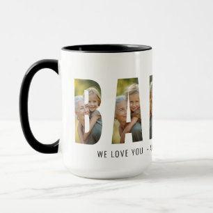 Mug Moderne 6 Photo Babcia Nous Vous Aimons Deux-Tons
