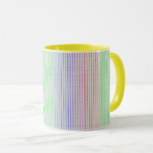 Mug moderne à lignes croisées en couleurs.
