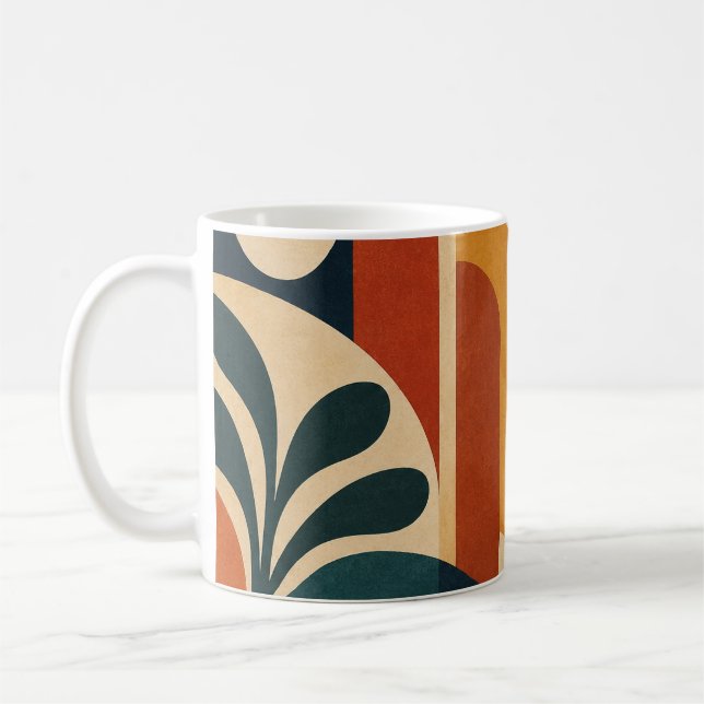 Mug Moderne Abstrait du Milieu du Siècle Soleil et Arc (Gauche)