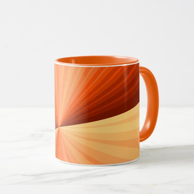 Mug Moderne Abstrait Graphique Fractal Orange Rouge Va (Devant droit)
