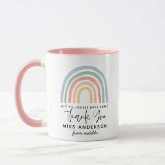 Mug Moderne aquarelle arc-en-ciel professeur merci cad