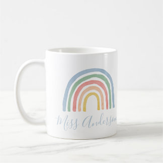 Mug Moderne aquarelle arc-en-ciel professeur merci cad