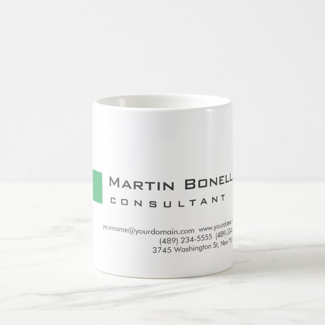 Mug Moderne Blanc Vert Simple Consultant (Centre)