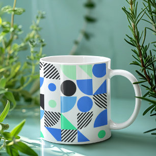 Mug Moderne bleu Mint vert Géométrique