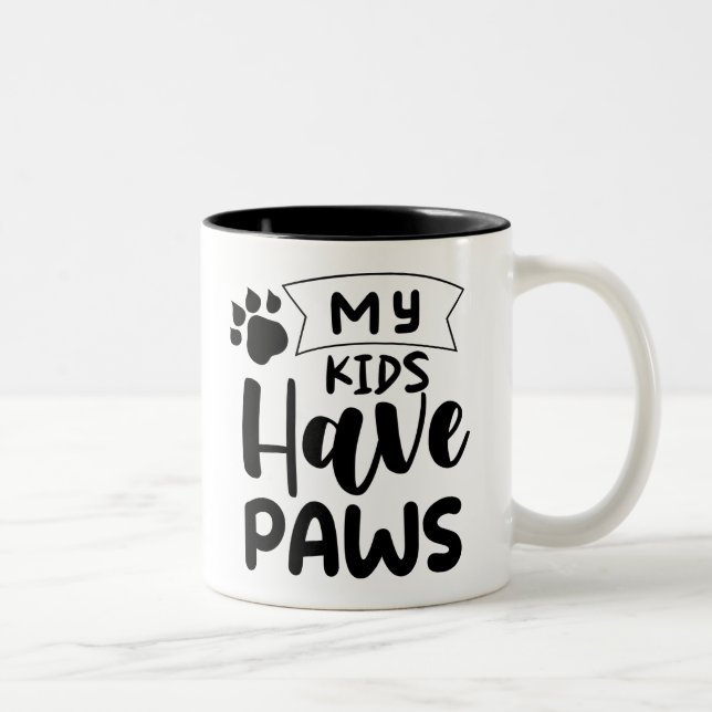 Mug moderne branché Mes enfants ont des pattes pou (Droit)