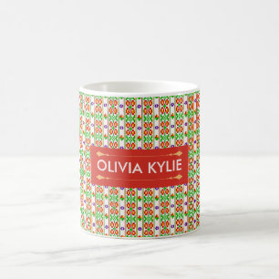 Mug Moderne Broderie Bohème Sans Couture Motif Folklor
