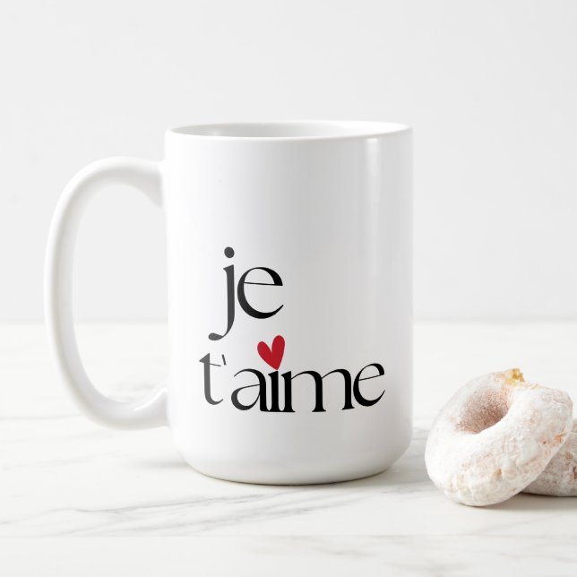 Mug Moderne Chic Français Je T'aime Je t'aime (Avec donut)