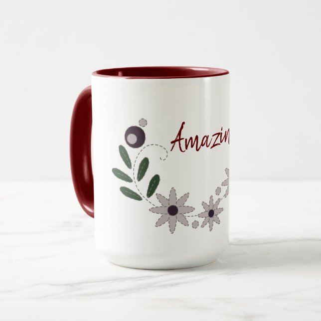 Mug Moderne Chic Incroyable Floral  (Devant gauche)