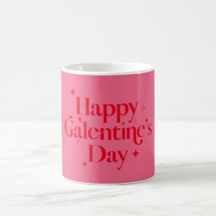 Mug Moderne Chic rose rouge étincelle Joyeux jour des