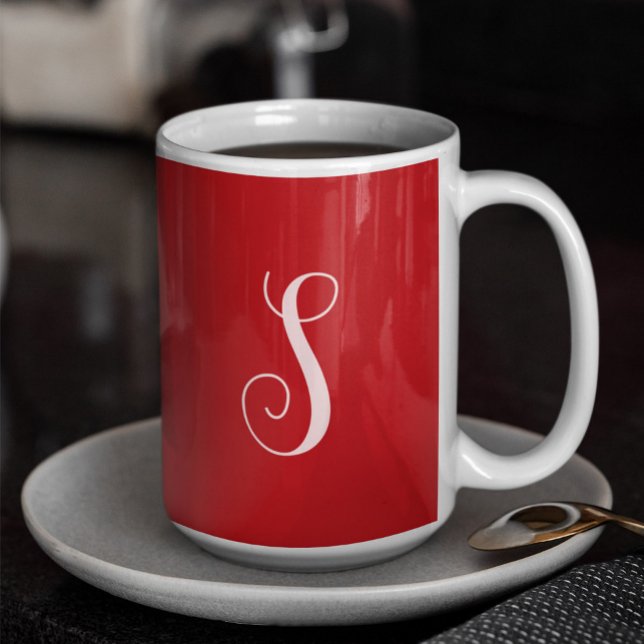 Mug Moderne chic rouge et personnalisation sur mesure (Créateur téléchargé)