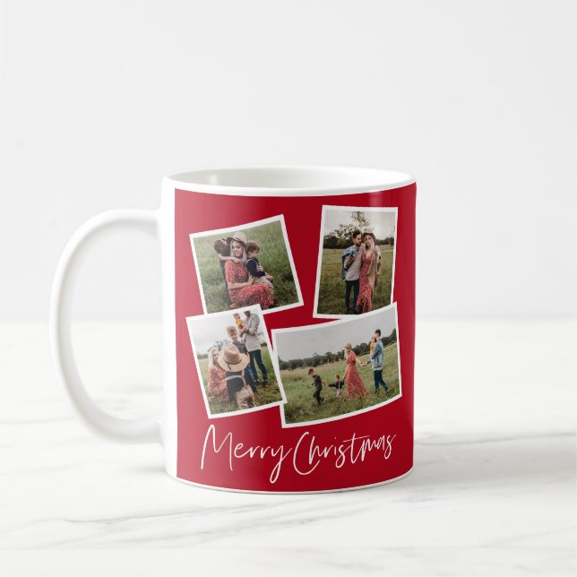 Mug Moderne collage de 4 photos Joyeux Noël  (Gauche)